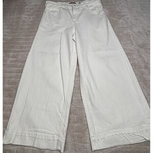 Ariat Women's Size 34R White Ultra High Rise Countryside Wide Leg Crop Jeans